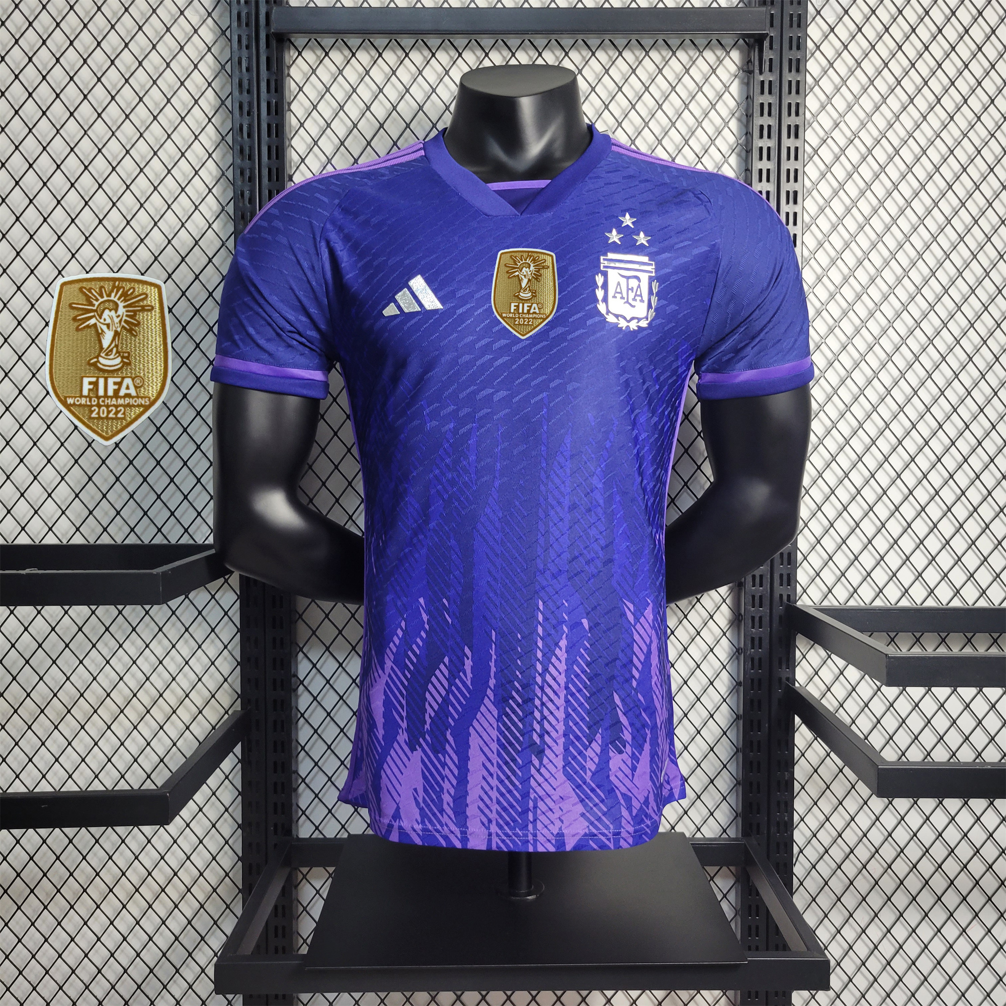 Argentina 3 Stars 22-23 Away Stadium Jersey - Player Version ( with 2022 World Champions Patch ) - ManixJersey