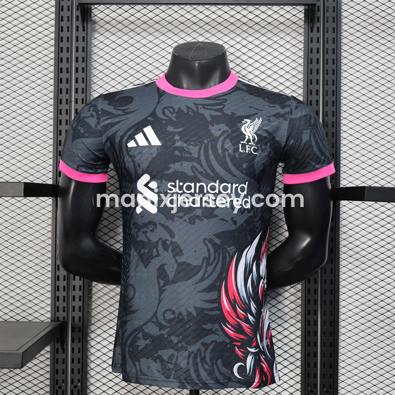 Liver.pool 25-26 Red White Liver.pool Bird Black Special Jersey - Player Version - ManixJersey
