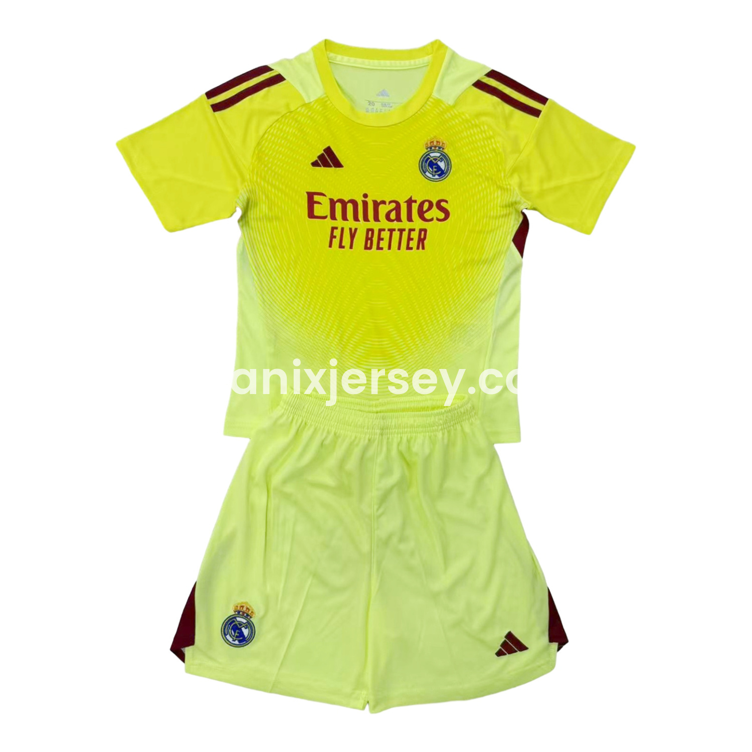 Real Madrid 25-26 Light Yellow Goalkeeper Men's Adult Jersey Set - Fans Version - ManixJersey