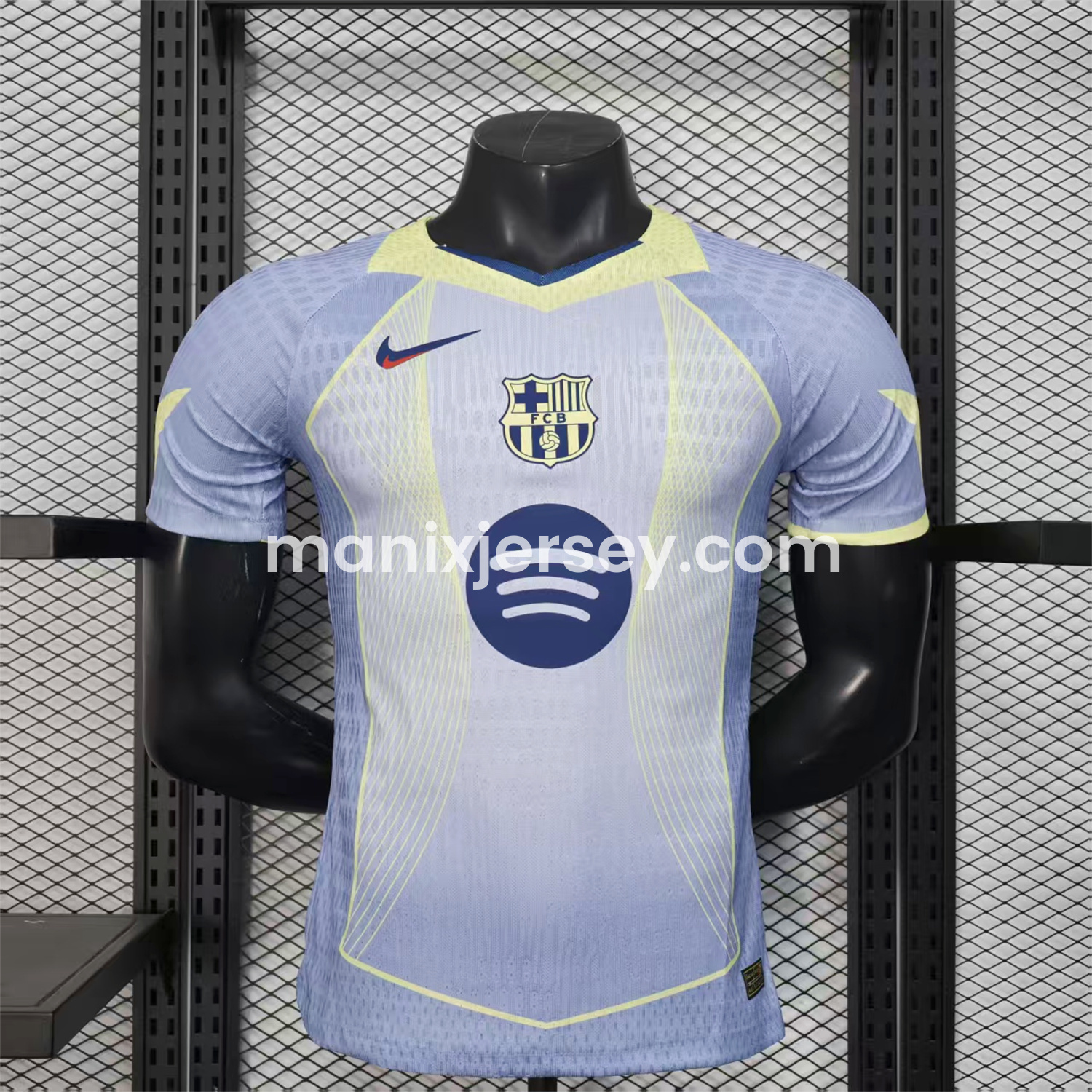 B.A.R.S.A 25-26 T90 Blue and White Gradient and Yellow Lines Special Jersey - Player Version - ManixJersey