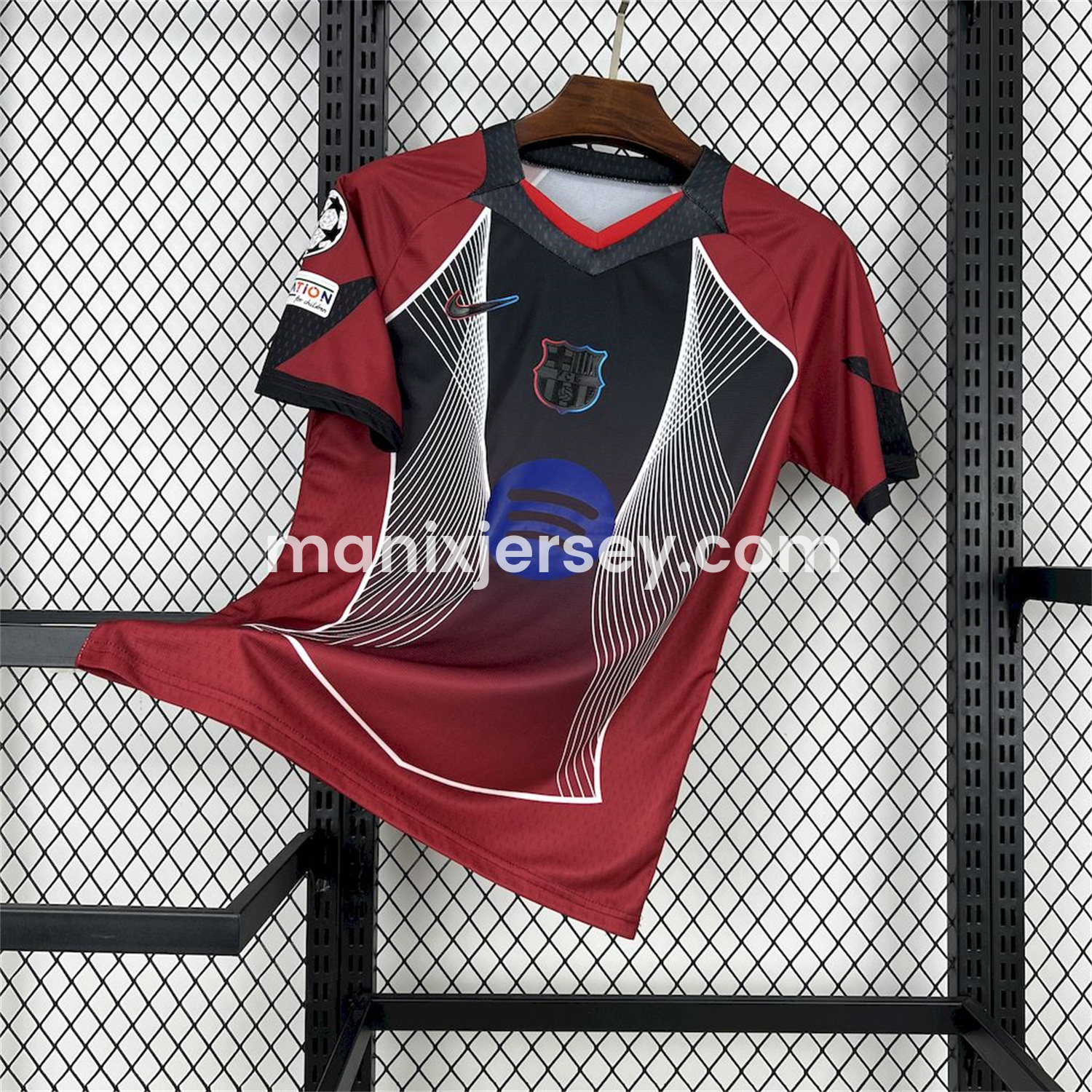B.A.R.S.A 25-26 T90 Red Black Gradient and White Lines Special Jersey - Fans Version - ManixJersey