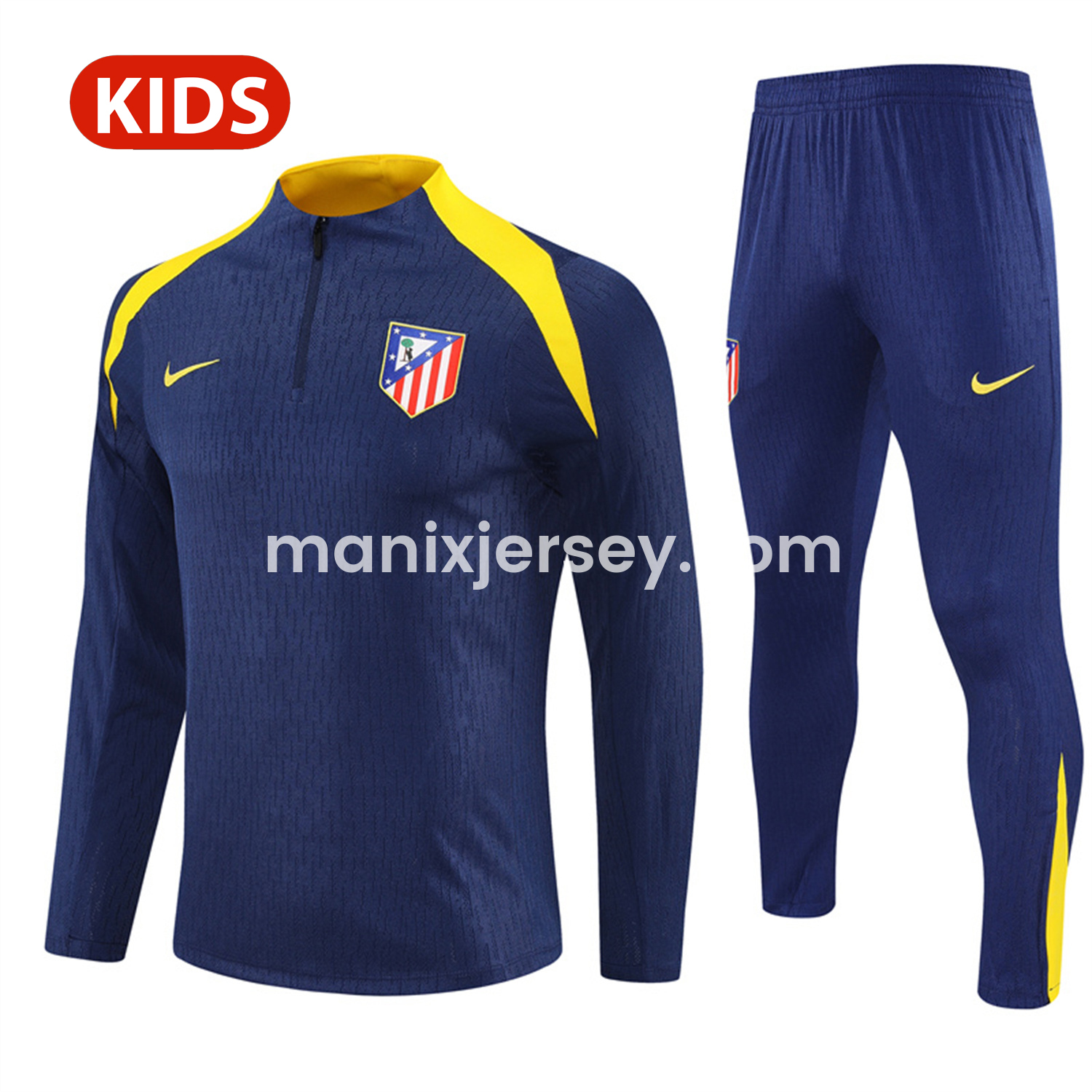 Atletico Madrid 25-26 Kid Long Sleeves Training Set - Royal Blue Top & Royal Blue Pants - ManixJersey