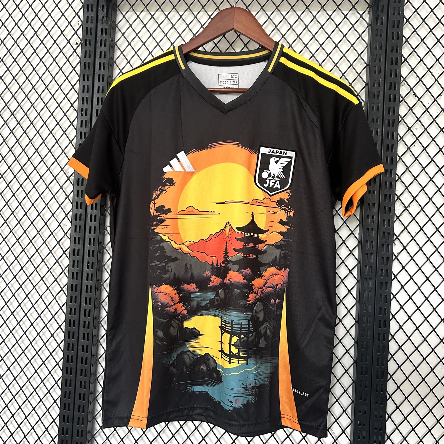 Japan 25-26 Flowing Water In Front Of The Temple At Sunset Black Special Jersey - Fans Version - ManixJersey
