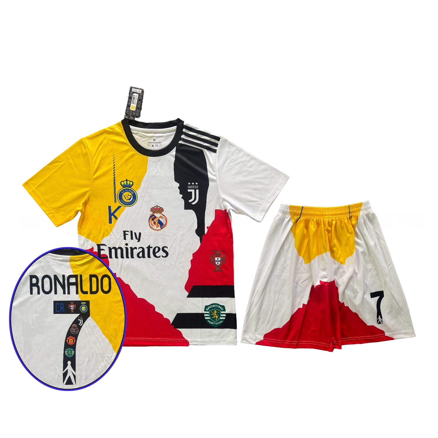Cristiano Ronaldo Career Commemorative Men's Adult Jersey Set - Fans Version with Ronaldo #7 - Real Madrid Manchester United Juventus Portugal Al Nassr Sporting CP - ManixJersey
