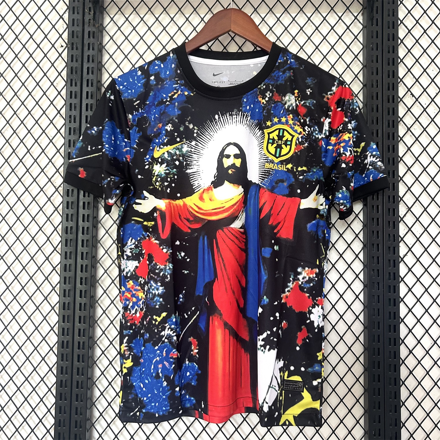 Brazil 25-26 Colorful Jesus Statue Special Colorful Graffiti Jersey - Fans Version - ManixJersey