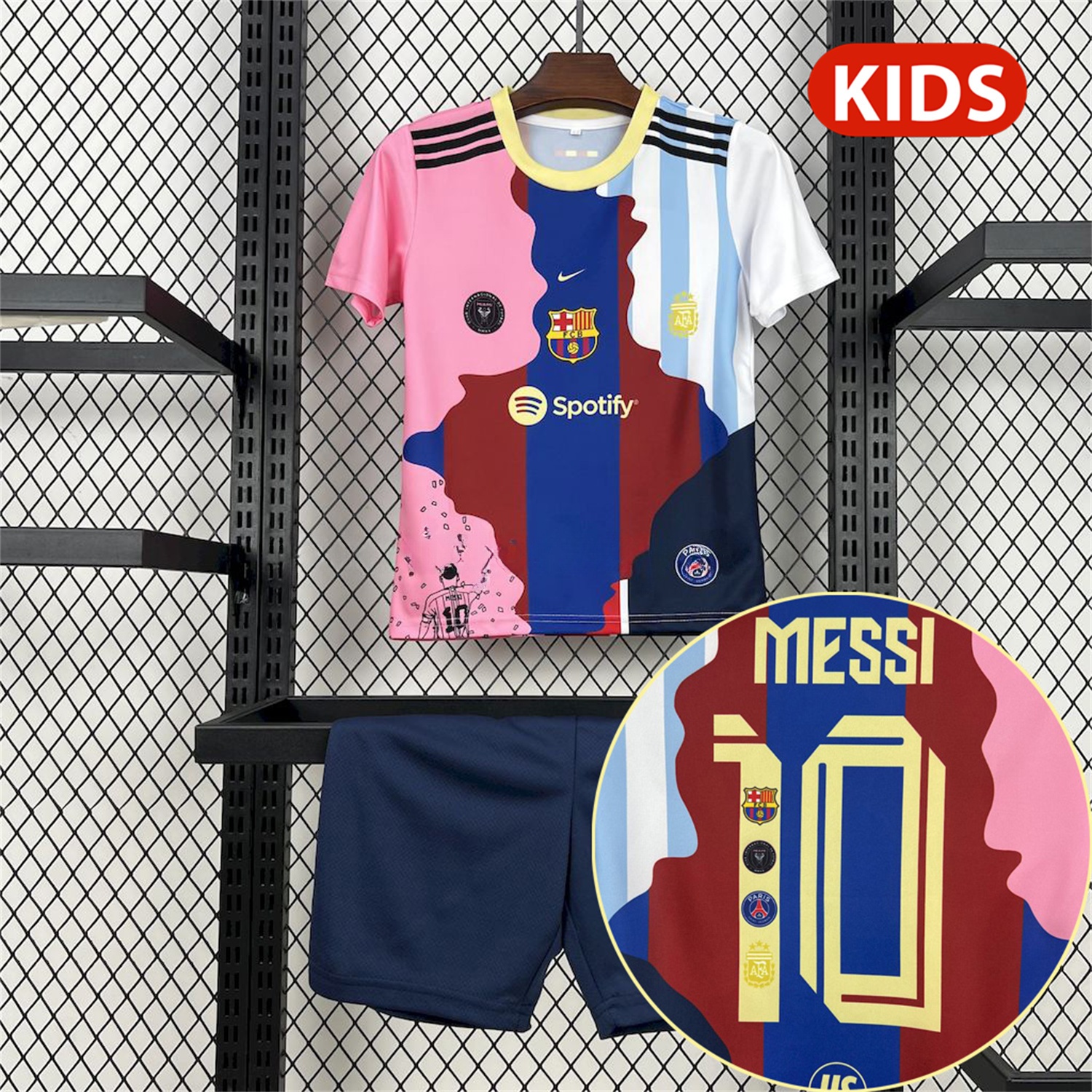 Messi Career Commemorative Kids Kit with Messi #10 - B.A.R.S.A Argentina Paris Saint-Germain PSG INT M.A.M - ManixJersey