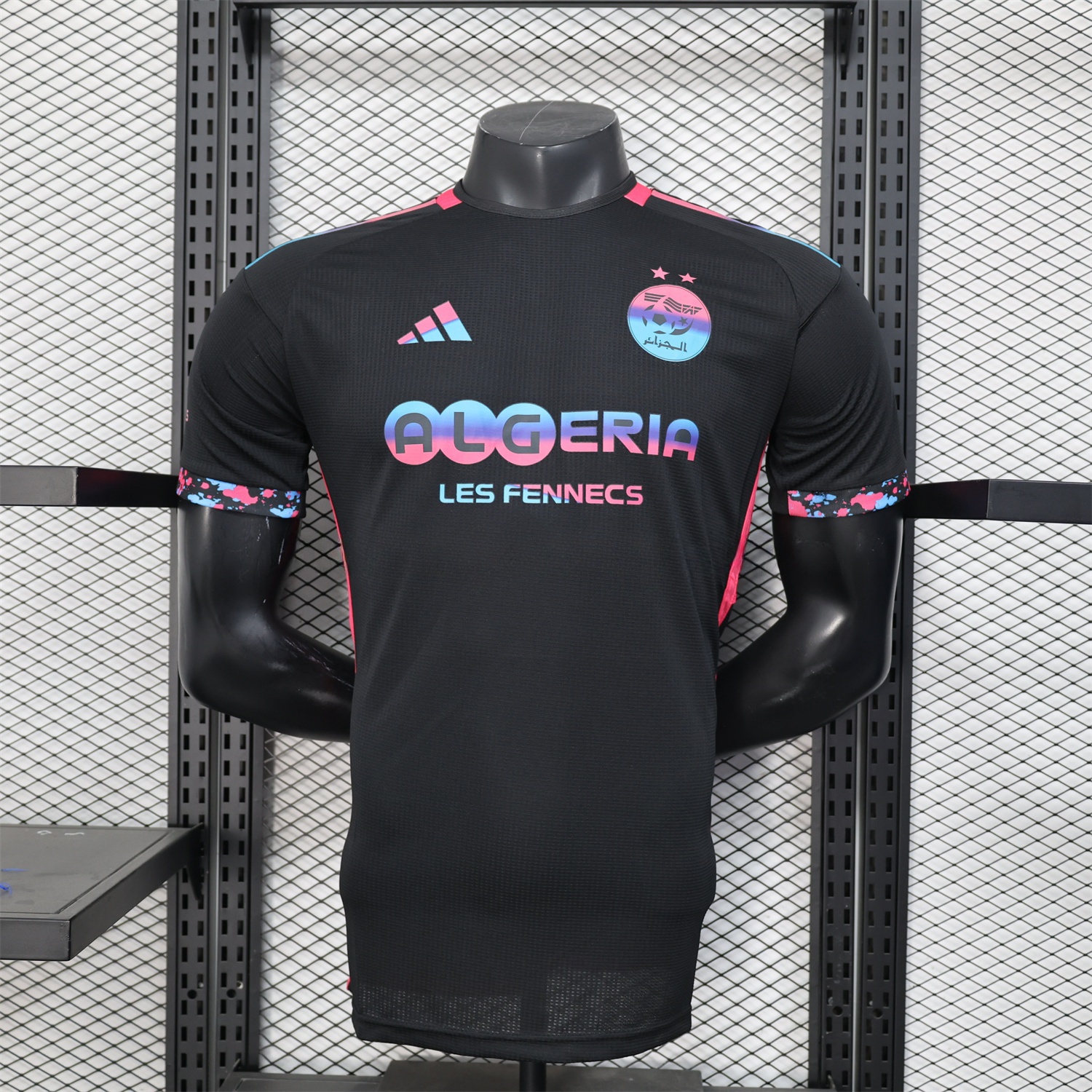 Algeria 25-26 Pure Black with Fluorescent Green Powder Advertising Jersey - Player Version - ManixJersey