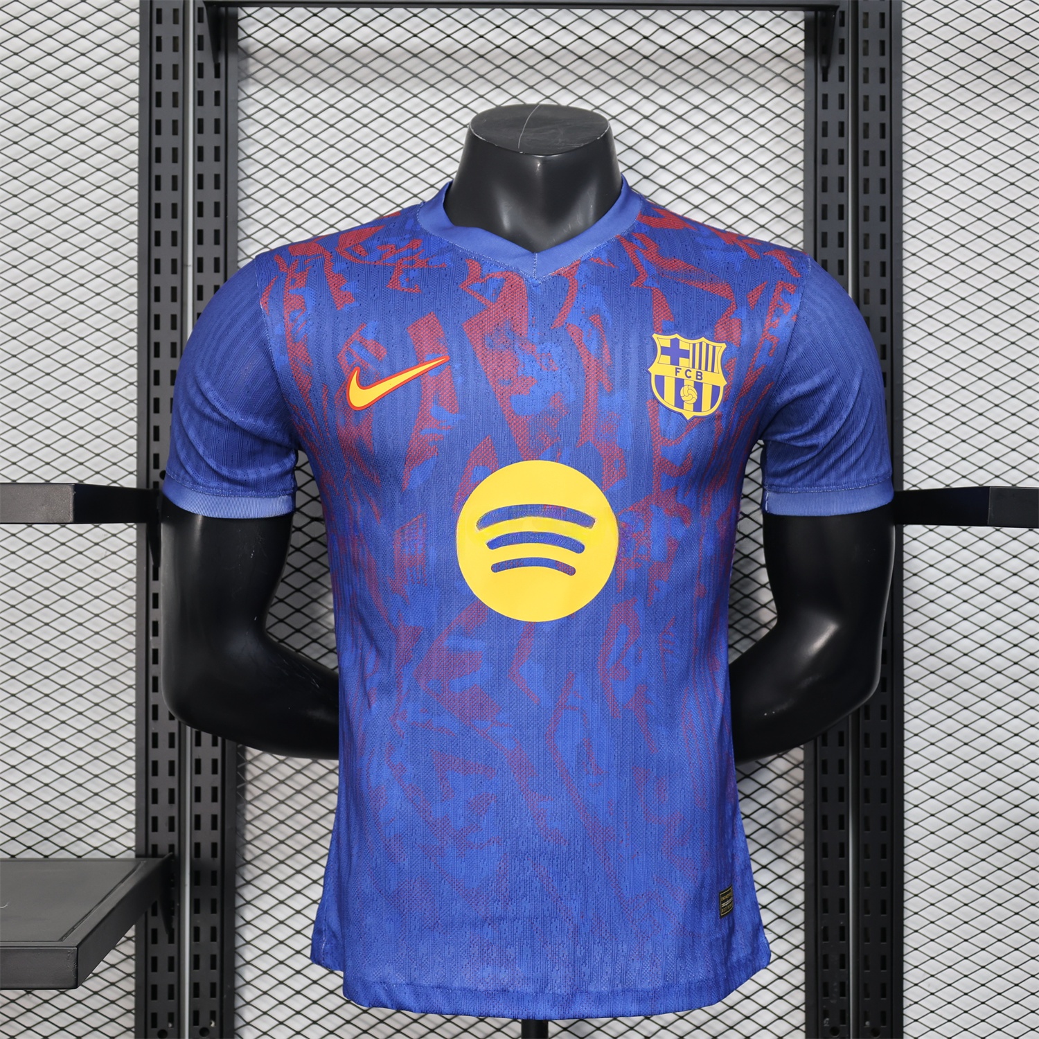 B.A.R.S.A 25-26 Blue Gradient and Red Shaped Pattern Pattern Jersey - Player Version - ManixJersey